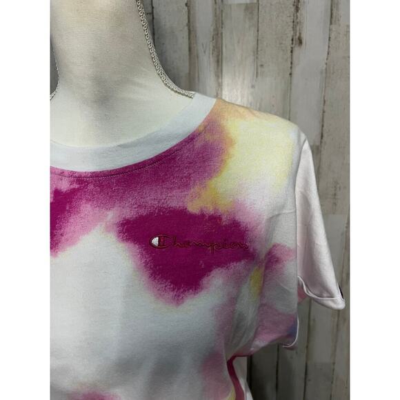 Champion Women's Tie-Dye T-Shirt Multicolor Size Small Casual Crew Neck - Picture 8 of 9